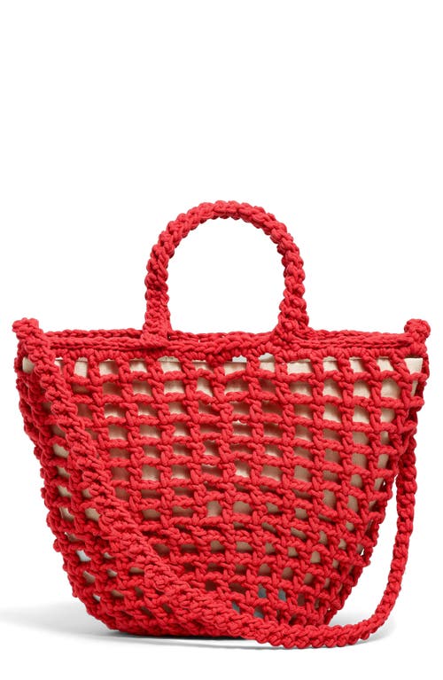 The Crocheted Shoulder Bag in Bright Poppy