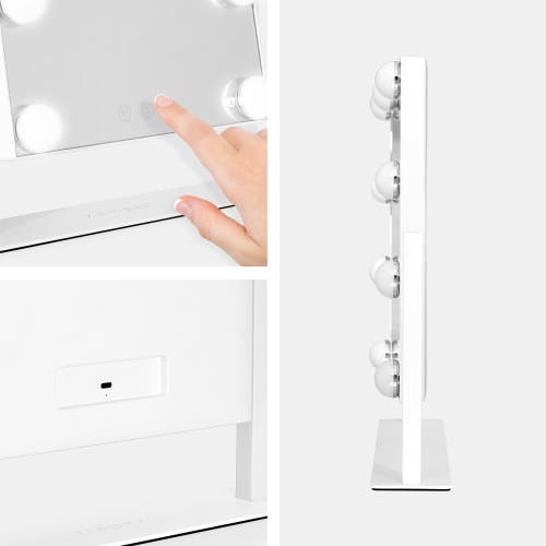 Zadro Small Horizontal Hollywood Makeup Mirror With Lights In White