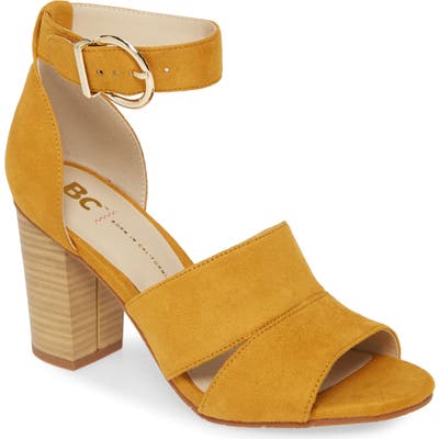 Bc Footwear Empowering Vegan Block Heel Sandal, Yellow