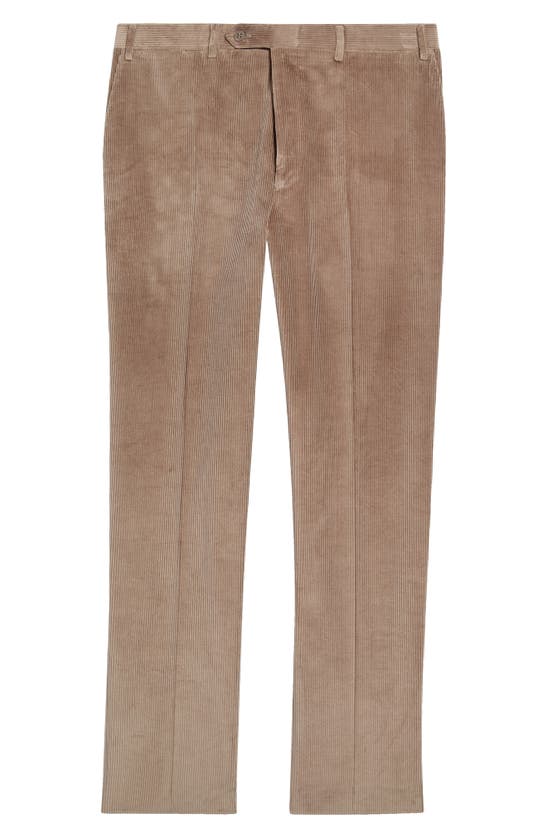 Canali Stretch Cotton Corduroy Trousers In Brown