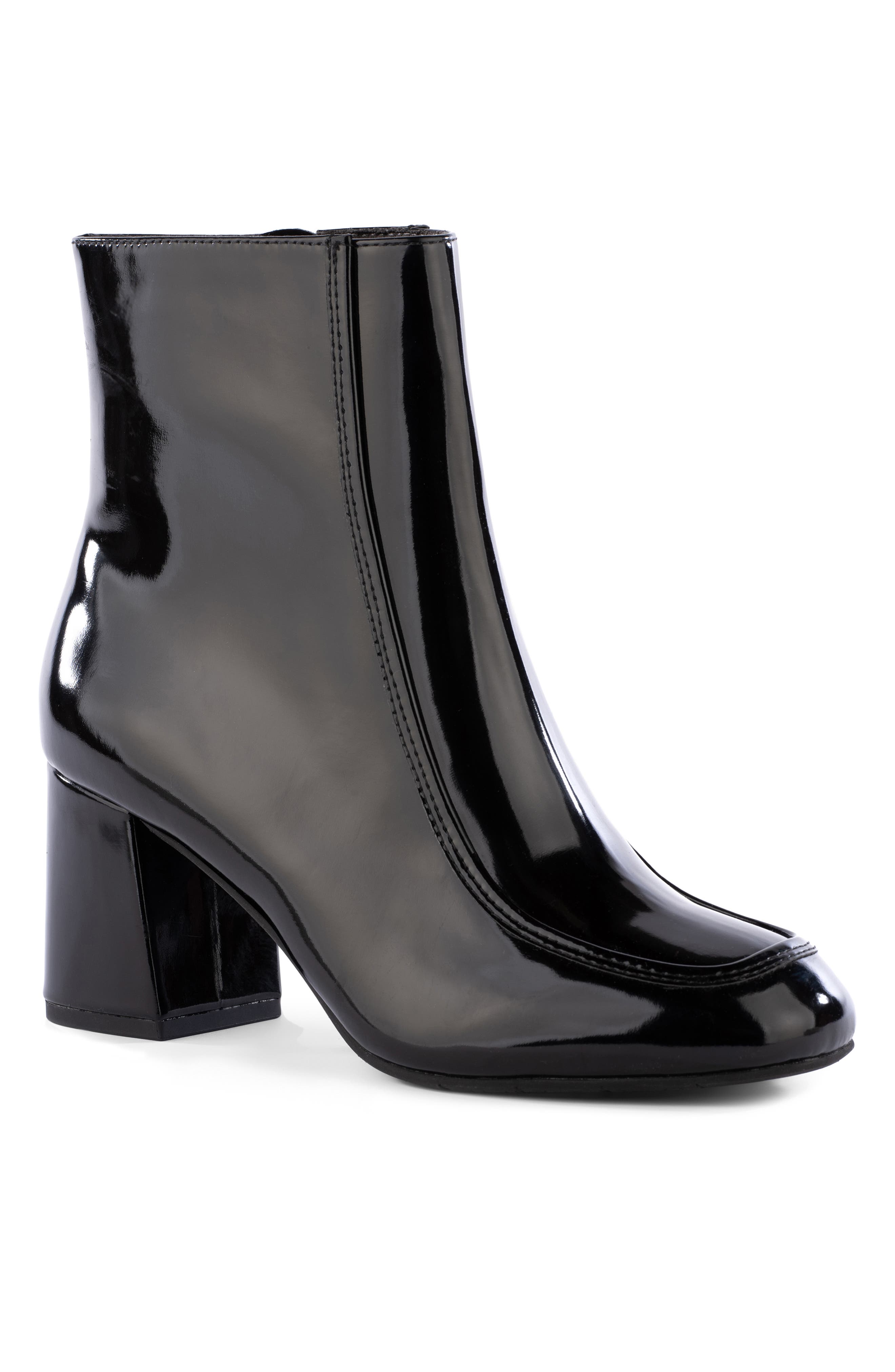 patent leather ankle boots