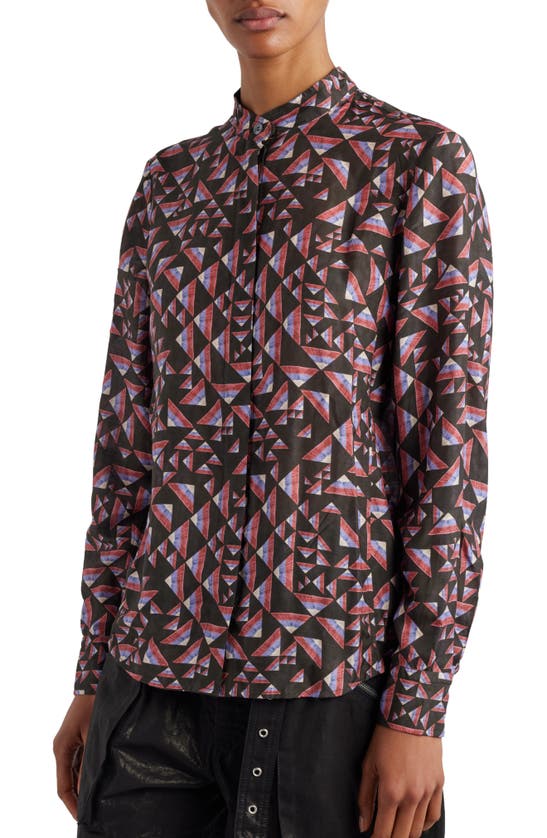 Shop Isabel Marant Ilda Abstract Print Button-up Shirt In Black/ Multicolor
