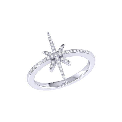 Shop Luvmyjewelry Twinkle Star Sterling Silver Diamond Ring