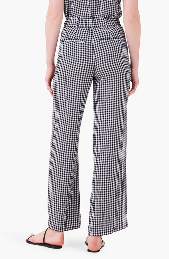 Shop Nic + Zoe Nic+zoe Drapey Gingham Wide Leg Pants In Black Multi