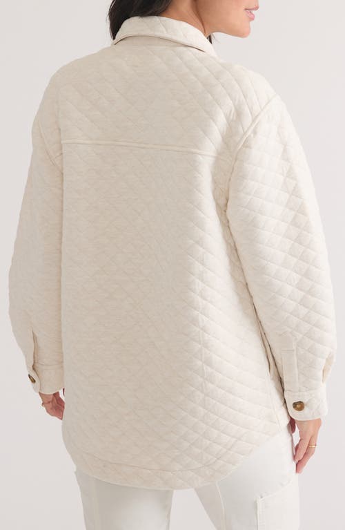 Marine Layer Corbet Quilted Shirt Jacket In Oatmeal