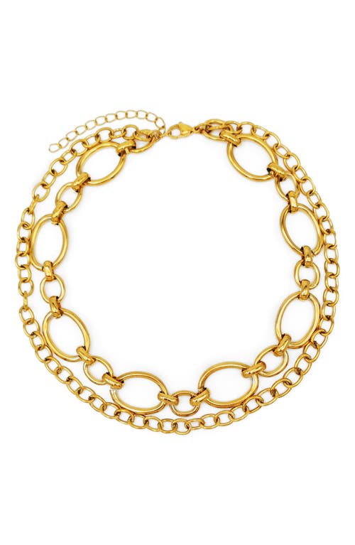 Canelas Layered Chain Necklace in Gold