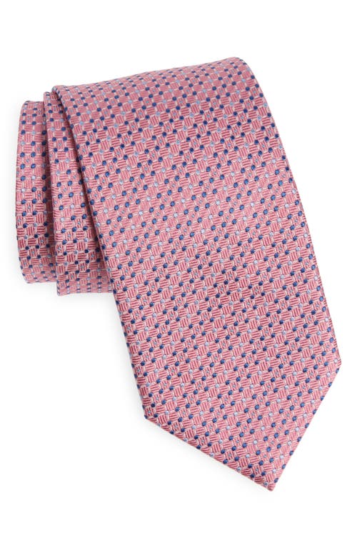 David Donahue Geometric Silk Tie in Pink at Nordstrom