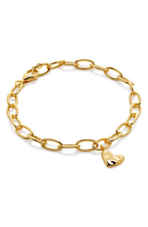 Monica Vinader Heart Charm Bracelet in 18Ct Gold Vermeil 