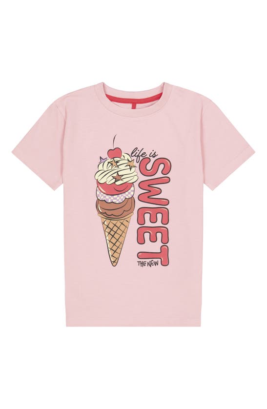 Shop The New Kids' Jory Organic Cotton Graphic T-shirt In Pink Nectar