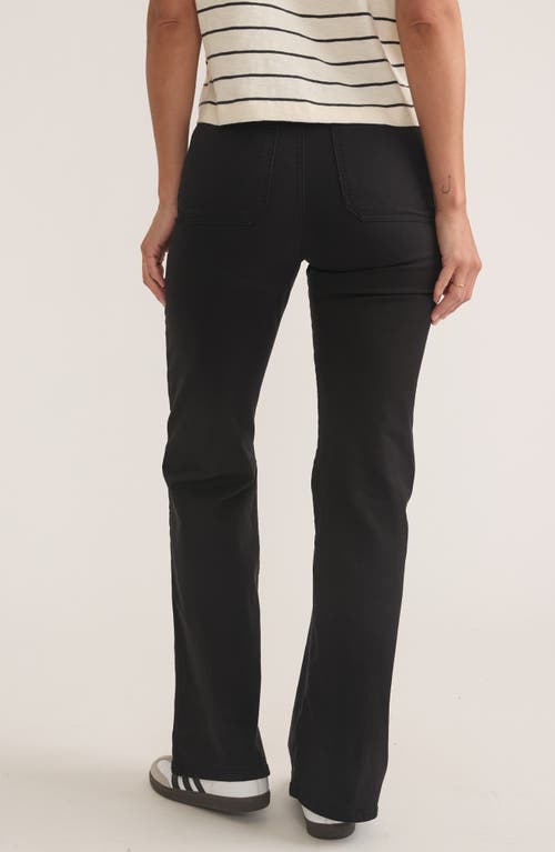 Shop Marine Layer Bridget Twill Flare Pants In Faded Black