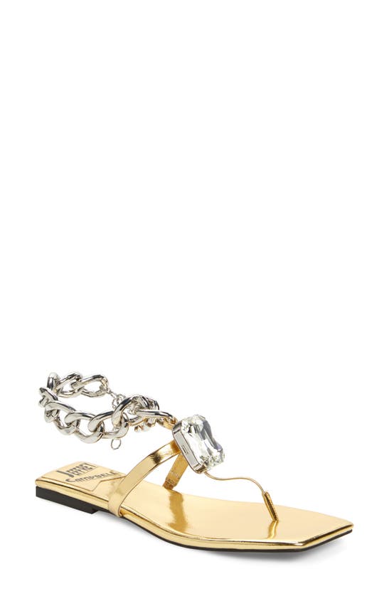 Shop Jeffrey Campbell Ring On It Sandal In Gold Silver Combo