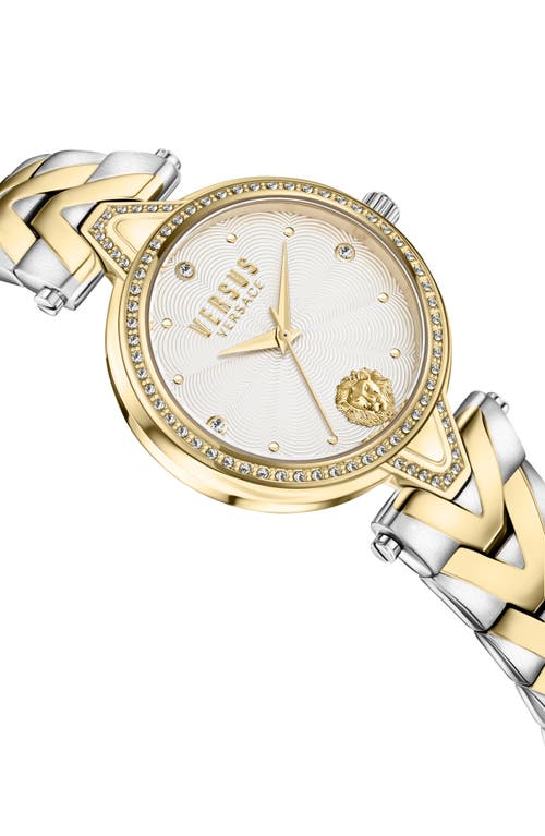 Shop Versus Versace V  Crystal Bracelet Watch, 34mm In Two Tone