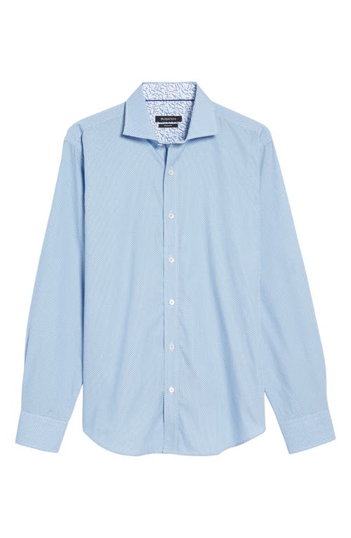 Shop Bugatchi Shaped Fit Print Sport Shirt In Air Blue