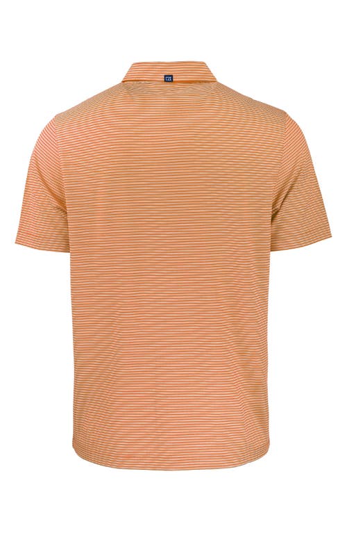 Cutter & Buck Forge Eco Double Stripe Stretch Recycled Mens Polo In Orange
