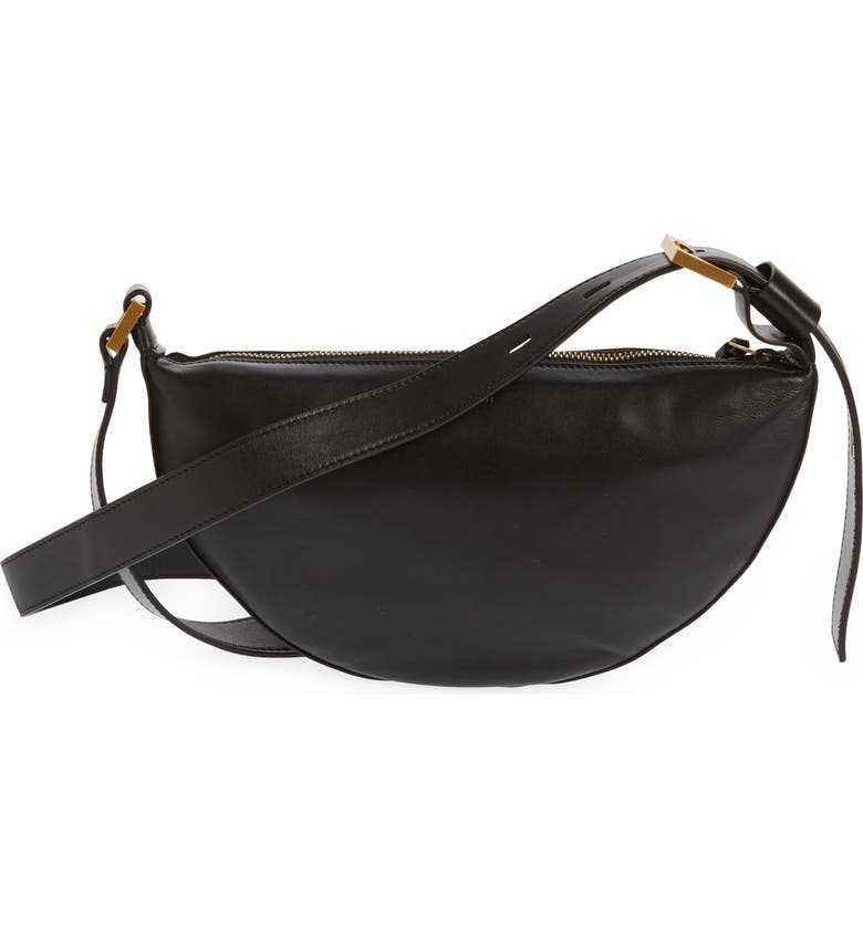 AllSaints Half Moon Studded Leather Crossbody Bag | Nordstrom
