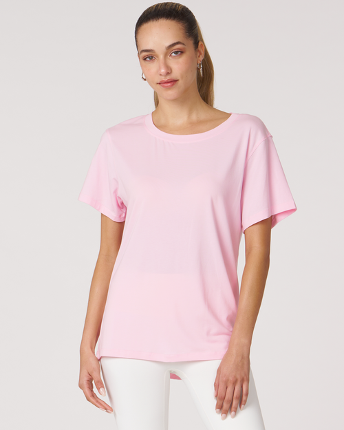 Shop Rebody Active Rebody Essentials Oversized Short Sleeve Top In Pink