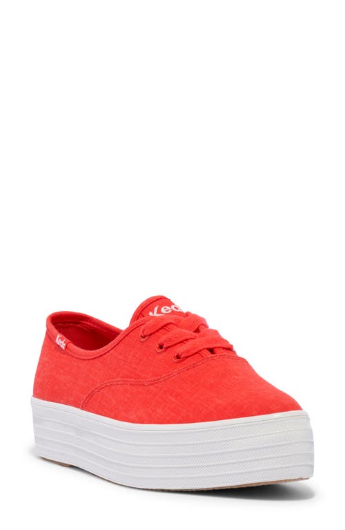 Keds ® Point Linen Platform Sneaker In Red