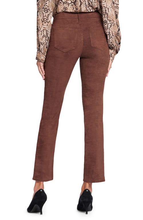 Nydj Sheri Slim Faux Suede Pants In Dark Chocolate