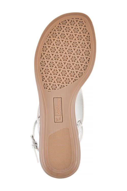 Shop White Mountain Footwear London T-strap Sandal In White/tumbled Sm