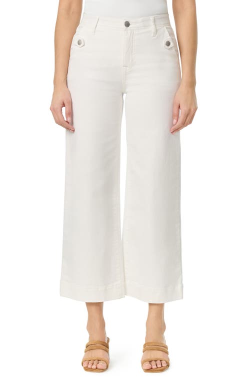Curve Appeal Tab Wide Leg Crop Jeans In White