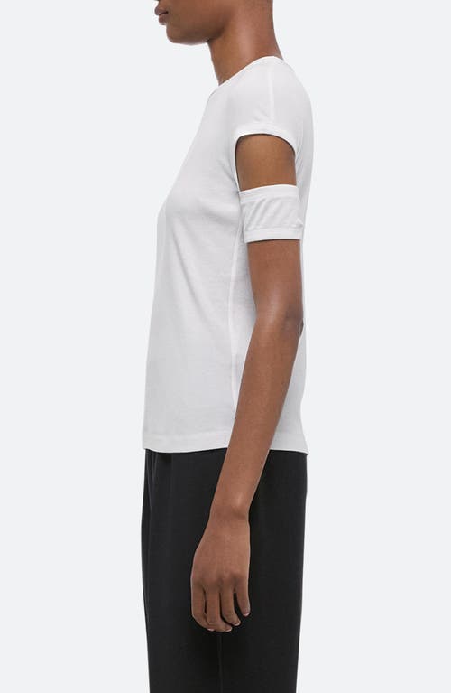 Shop Helmut Lang Slash Shrunken T-shirt In Optic White - C7j
