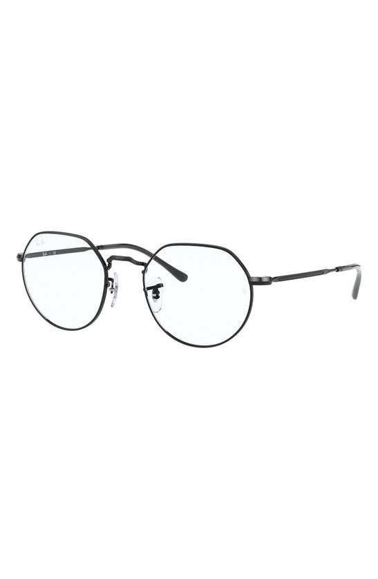 Shop Ray Ban 53mm Metal Optical Glasses In Shiny Black