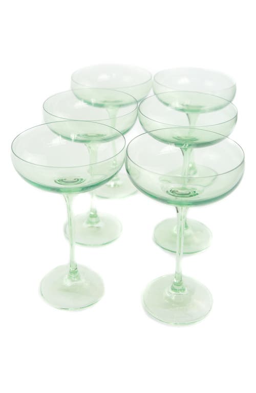 Estelle Colored Glass Set of 6 Stem Coupes in Mint Green at Nordstrom