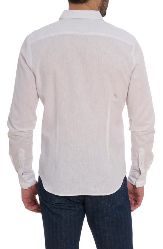 Shop Robert Graham Palmer Tailored Fit Linen Blend Button-up Shirt In White