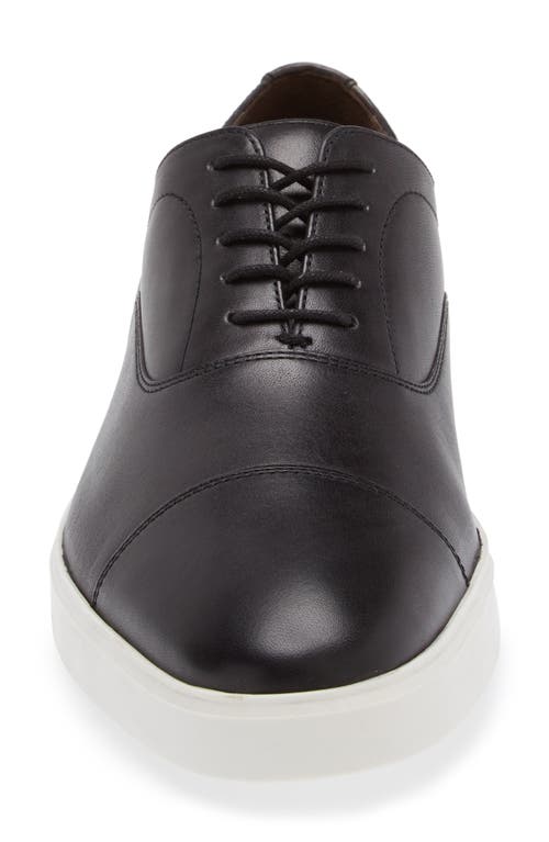 Shop Johnston & Murphy Matthews Cap Toe Oxford In Black Hand-stained Full Grain