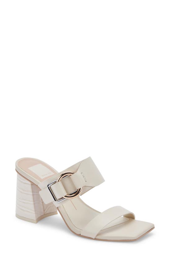 Dolce Vita Palyce Block Heel Sandal In Ivory Leather