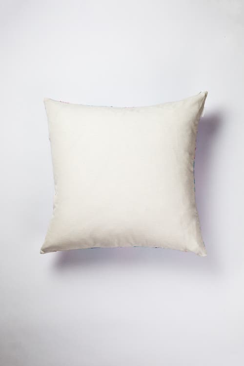 Archive Ny Santiago Lime And Pink Handwoven Cotton Ikat Square Throw Pillow In Multicolored