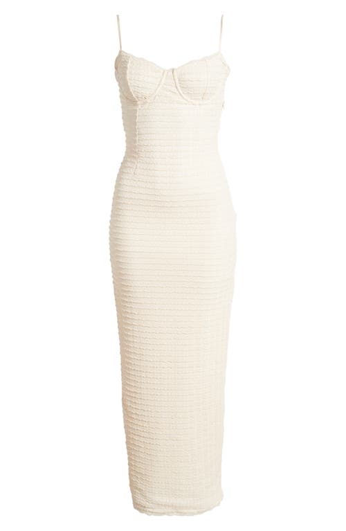 House Of Cb Elinor Lace Body-con Midi Cocktail Dress In Ecru