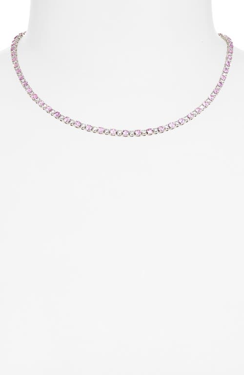 Valani Atelier Pink Sapphire & Diamond Eternity Necklace In White Gold/sapphire/diamond