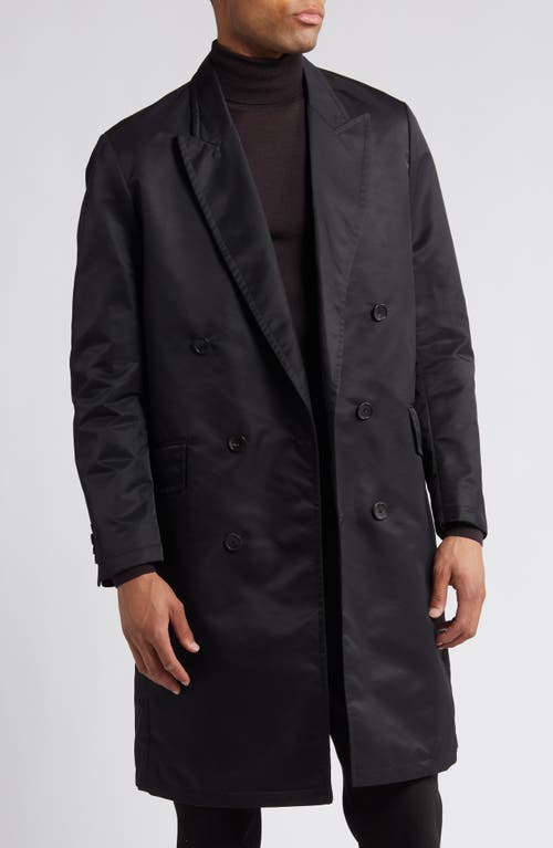 Leo Double Breasted Raincoat in Black