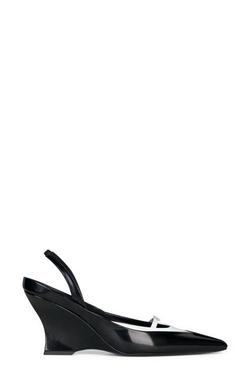 Shop Givenchy Raven Pointed Toe Slingback Pump In Black/white