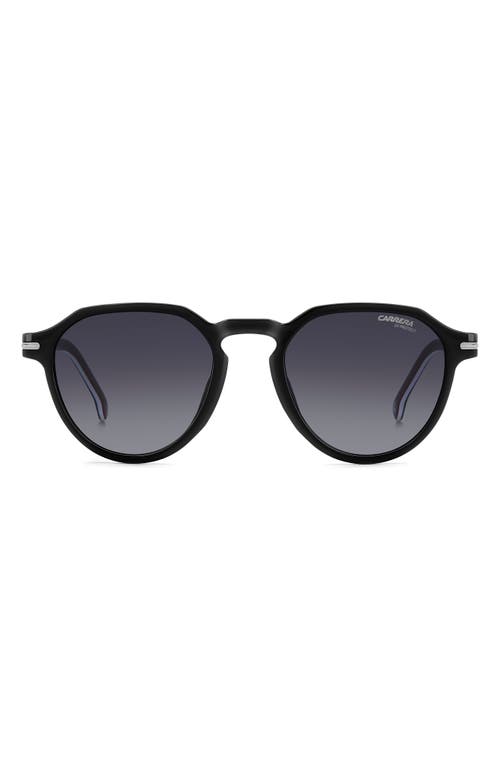 Carrera Eyewear 50mm Round Sunglasses In Black Burgundy/grey Shaded