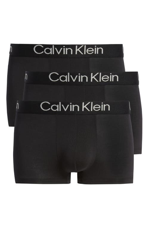 Ultra-Soft Modern 3-Pack Stretch Modal Trunks in 7V1 3 Black