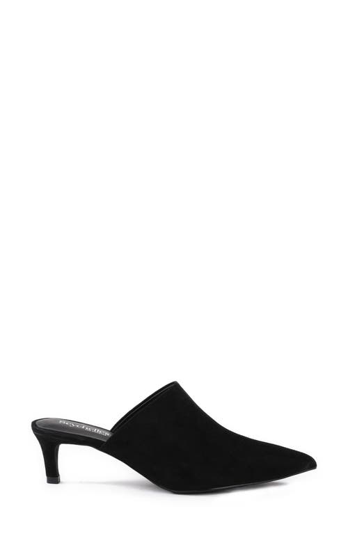 Seychelles Obsession Pointed Toe Kitten Heel Mule In Black Suede