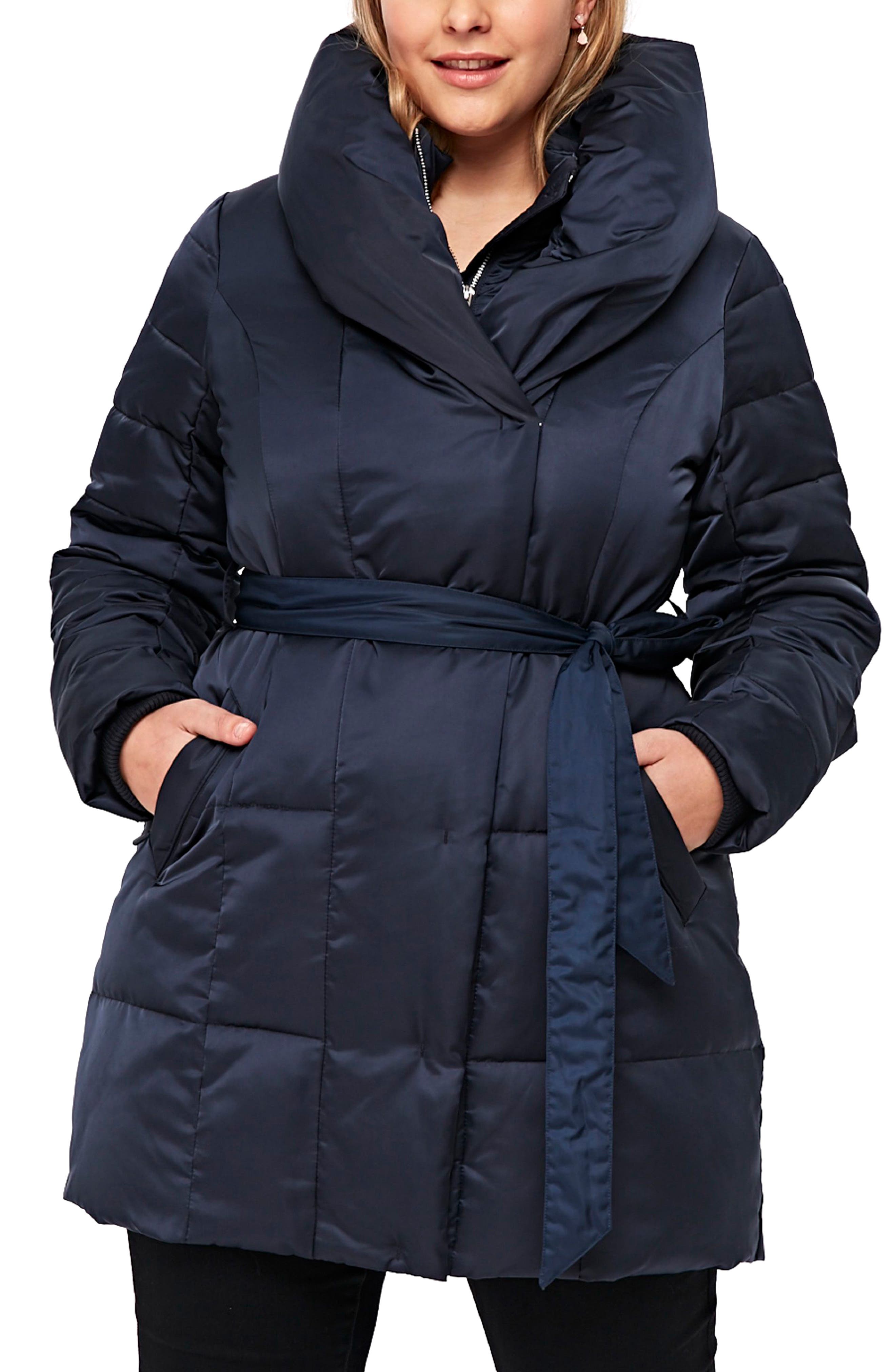 Evans Belted Puffer Jacket (Plus Size) Nordstrom