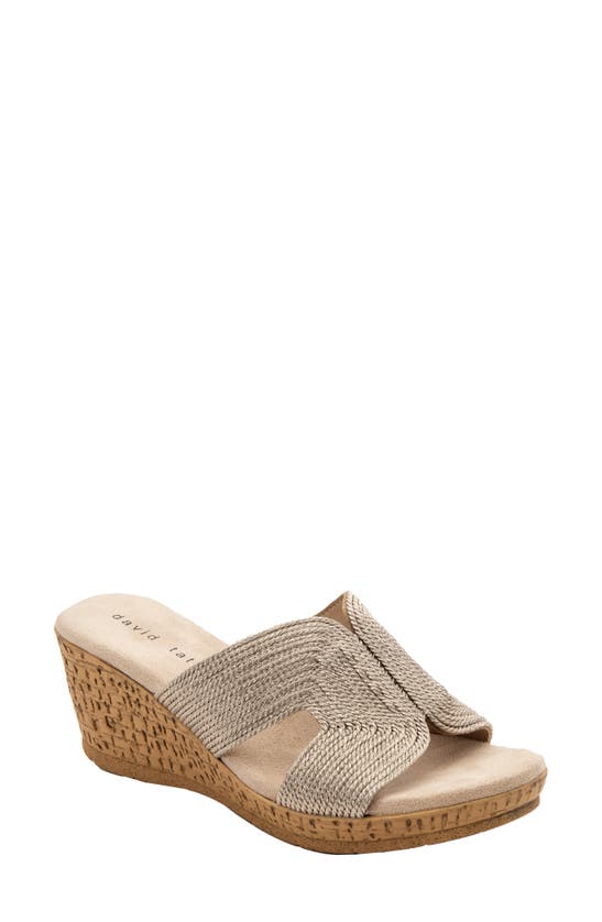 Shop David Tate Vibe Wedge Slide Sandal In Wheat