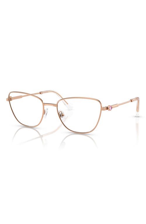 Swarovski 53mm Cat Eye Optical Glasses In Rose Gold
