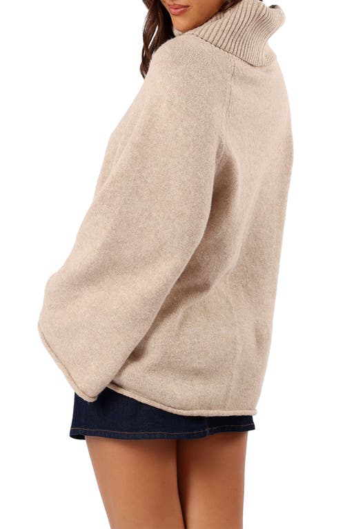 Petal And Pup Petal & Pup Bindy Oversize Turtleneck Sweater In Neutral