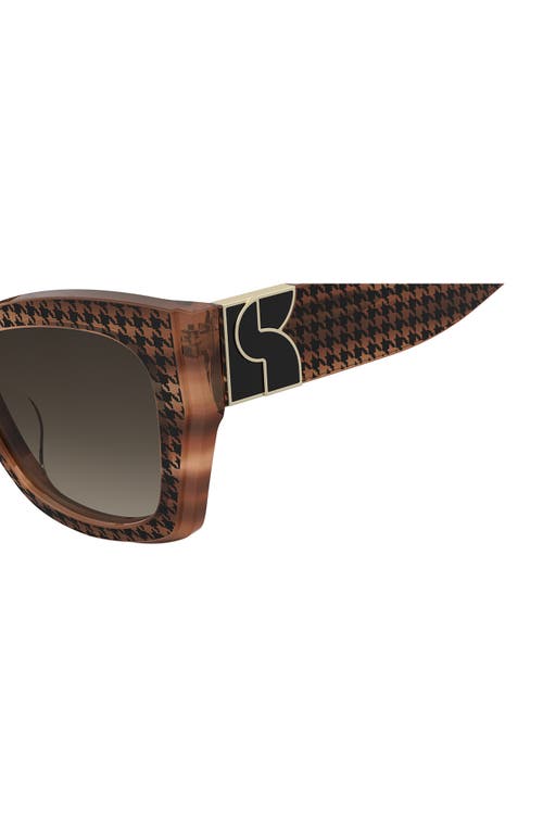 Kate Spade New York Jayda 53mm Gradient Cat Eye Sunglasses In Brown Pattern/brown Sf
