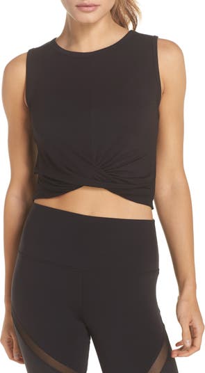 ALO YOGA Cover cropped wrap-effect stretch-jersey top