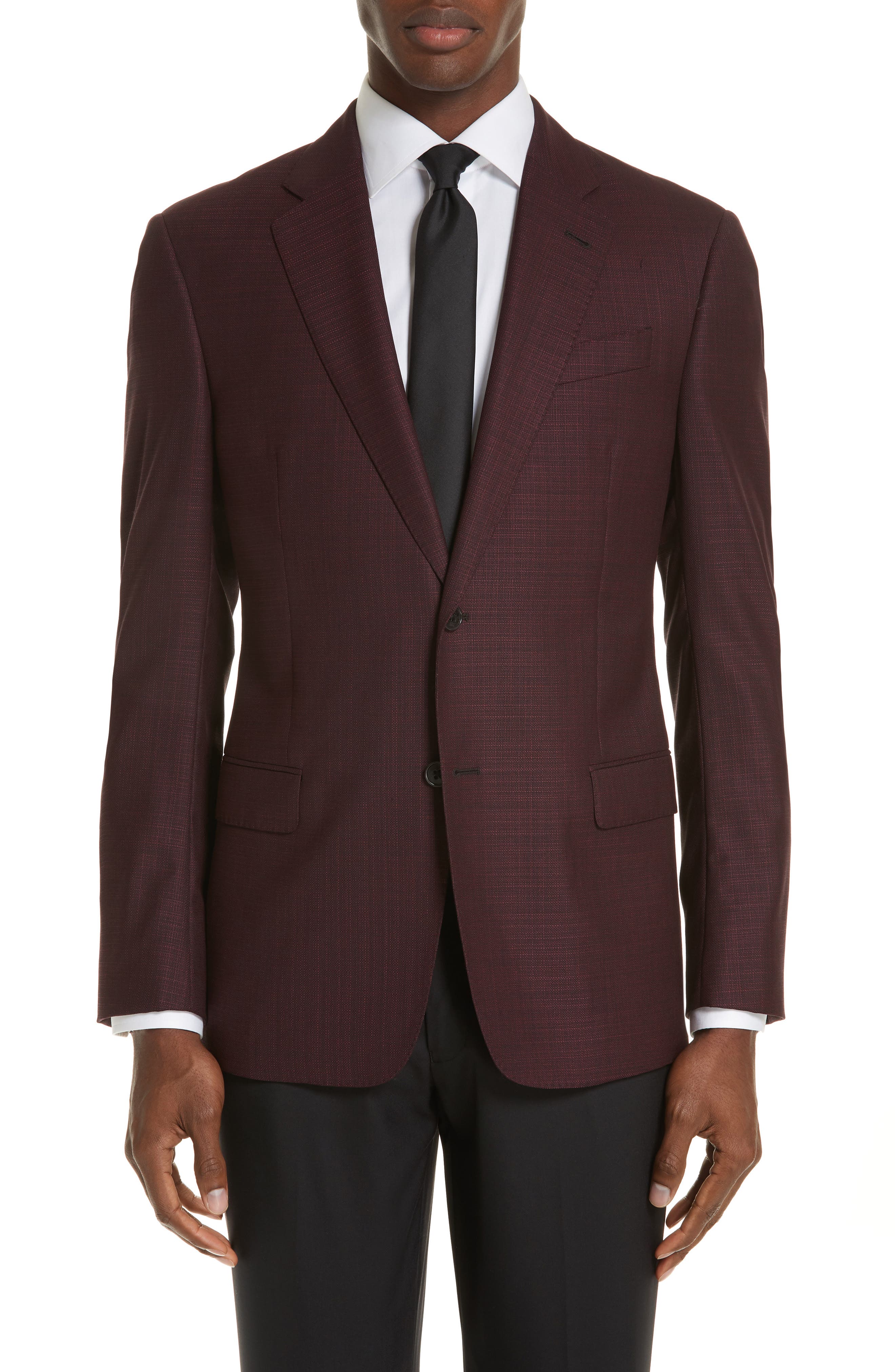 armani burgundy suit