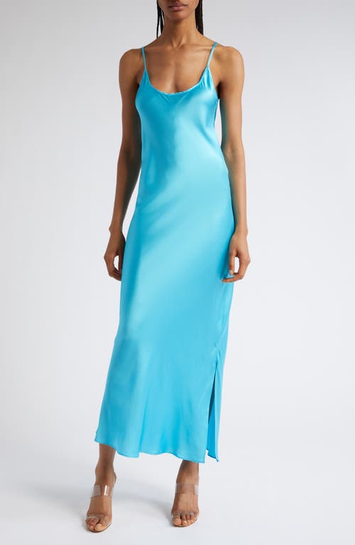 Mother of All Kelly Stretch Silk Slipdress Ocean Blue at Nordstrom,