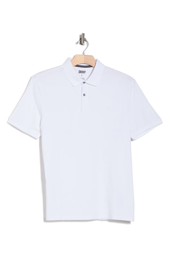 Shop Dkny Sportswear Dkny Cotton Stretch Polo In White