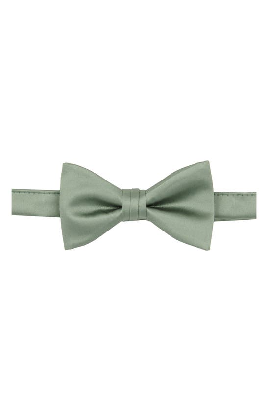 Shop Construct Solid Satin Pre-tied Bow Tie In Ivy