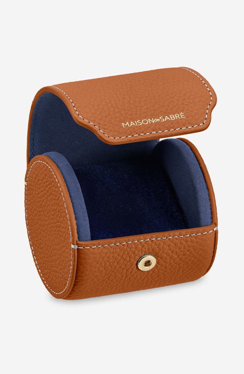 Maison De Sabre Maison De Sabré Leather Watch Roll In Pecan Brown