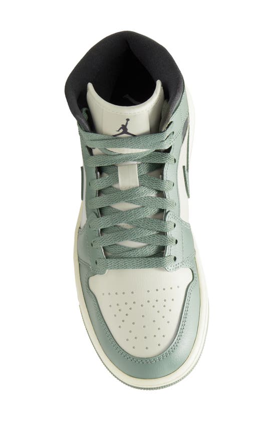 Shop Jordan Air  1 Mid Sneaker In Sail/ Jade Smoke/ Anthracite